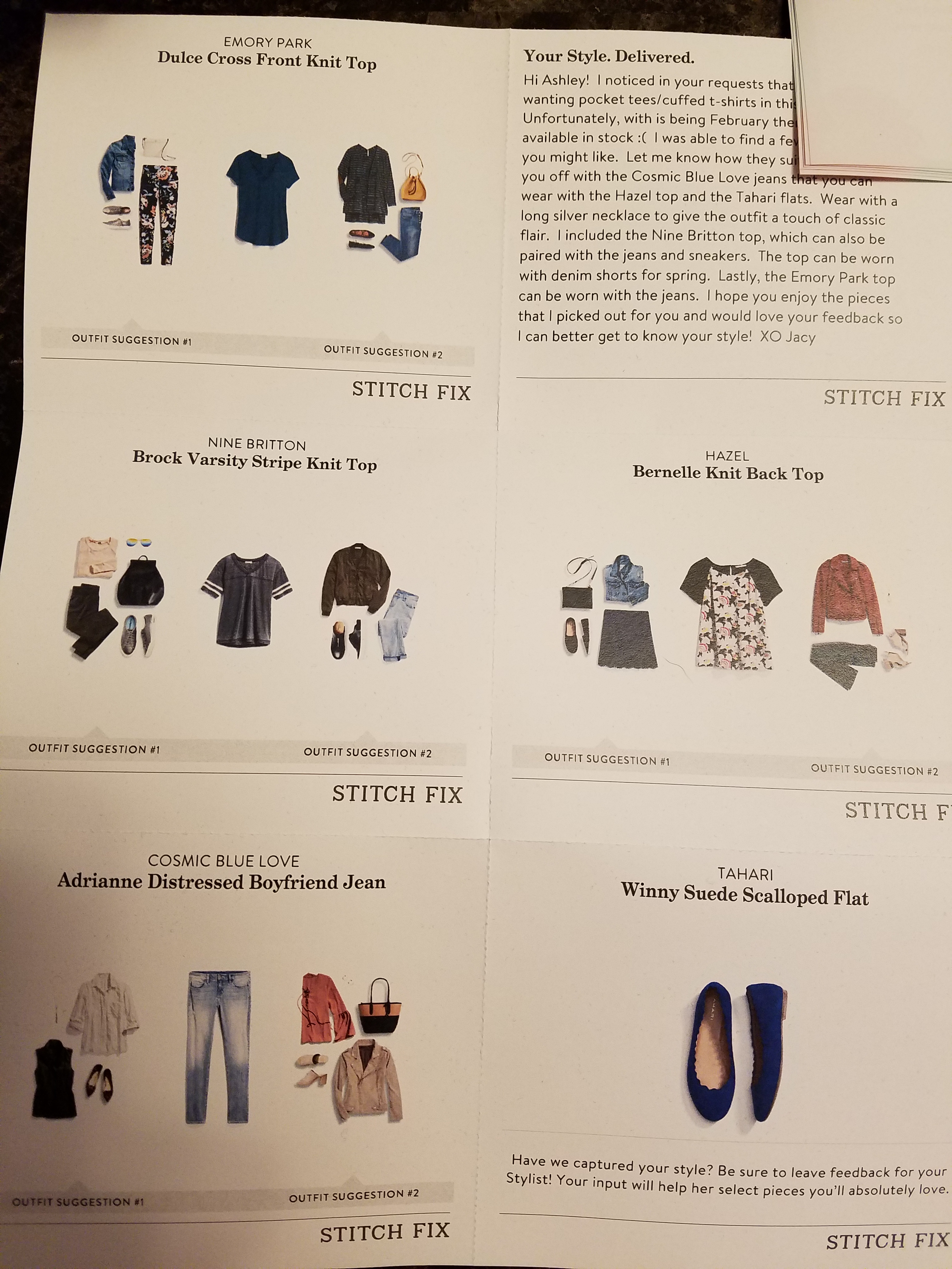 Stitch Fix Box 8 March 2018 – Fashion 